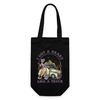 I Got A Heart Like A Truck - Gift Bag for Bottles - black - Front