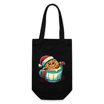 Christmas Retro Vintage Cookie Cup - Gift Bag for Bottles - black - Front