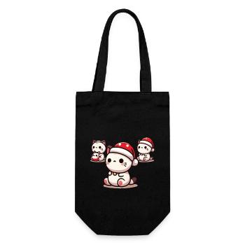Chats mignons avec chapeau de Noël - Sac à bouteille - noir - Devant