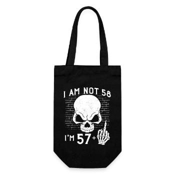 I Am 57 Plus Middle Finger - 58th Birthday - Gift Bag for Bottles - black - Front