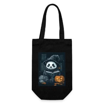 Halloween Geschenk Frauen Panda Männer Kinder Deko - Geschenkbeutel für Flaschen - Schwarz - Vorne