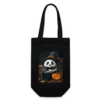 Halloween Geschenk Frauen Panda Männer Kinder Deko - Geschenkbeutel für Flaschen - Schwarz - Vorne