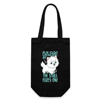 Small Fluffy West Highland White Terrier - Gift Bag for Bottles - black - Front