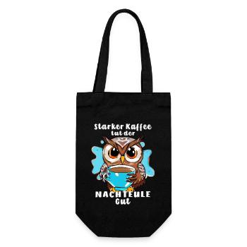OWL STRONG COFFEE IS GOOD FOR NIGHT OWL - Gift Bag for Bottles - black - Front