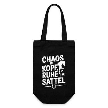 Pferdeliebhaber Pferde Mädchen Reiten Reiterin - Geschenkbeutel für Flaschen - Schwarz - Vorne
