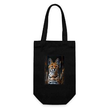 Servale Serval - Geschenkbeutel für Flaschen - Schwarz - Vorne