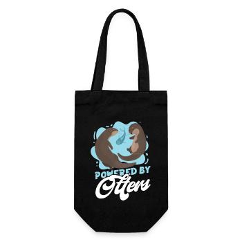 Otter Powered By Otters - Geschenkbeutel für Flaschen - Schwarz - Vorne