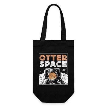 Otter Pun Space Science Astronaut - Gift Bag for Bottles - black - Front