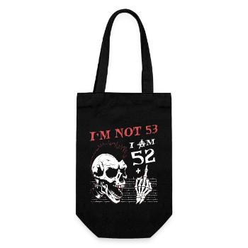 I Am 52 Plus Middle Finger - 53rd Birthday - Gift Bag for Bottles - black - Front