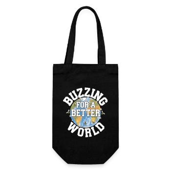 Bee-friendly gardener, pollinator, garden and - Gift Bag for Bottles - black - Front
