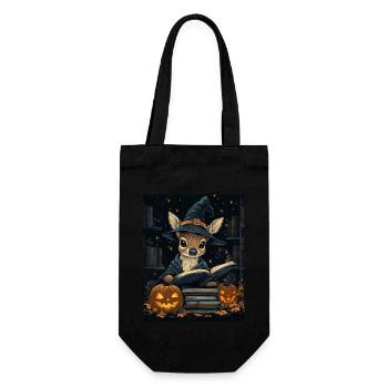 Halloween Geschenk Frauen Reh Männer Kinder Deko - Geschenkbeutel für Flaschen - Schwarz - Vorne
