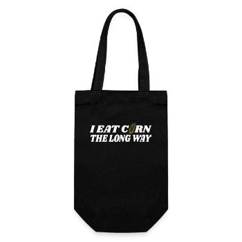 Ich Esse Mais Auf Die Lange Weise Lustiger Spruch - Geschenkbeutel für Flaschen - Schwarz - Vorne