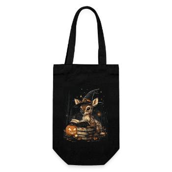 Halloween Geschenk Frauen Reh Männer Kinder Deko - Geschenkbeutel für Flaschen - Schwarz - Vorne