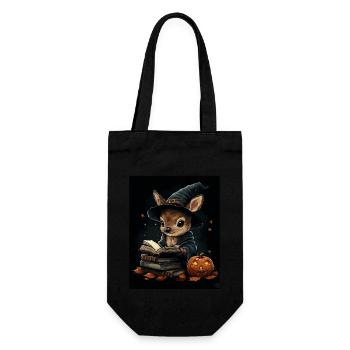 Halloween Geschenk Frauen Reh Männer Kinder Deko - Geschenkbeutel für Flaschen - Schwarz - Vorne