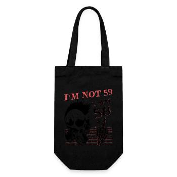 I Am 58 Plus Middle Finger - 59th Birthday - Gift Bag for Bottles - black - Front