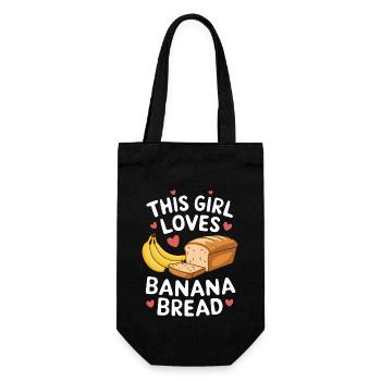 Banana Bread Saying Funny Banana Bread Gift - Gift Bag for Bottles - black - Front