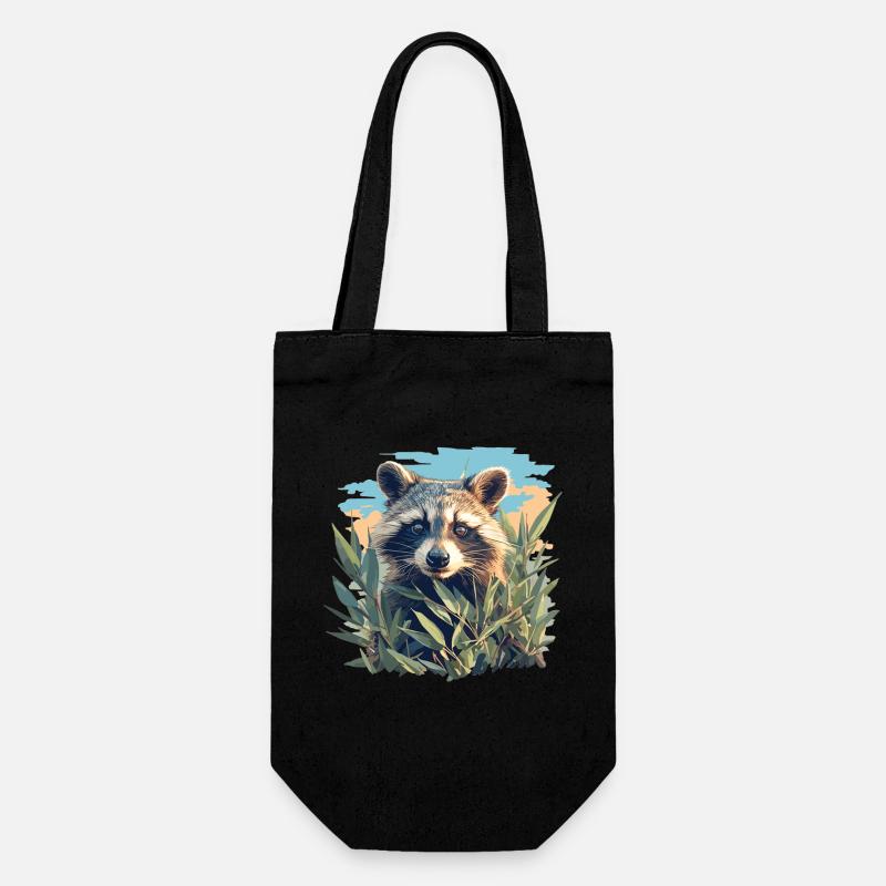 Waschbären Waschbär - Geschenkbeutel für Flaschen - Schwarz
