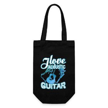 I Love Acoustic Guitar - Gift Bag for Bottles - black - Front