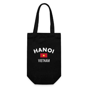 Hanoi Vietnam Vietnamesische Flagge Vietnamese - Geschenkbeutel für Flaschen - Schwarz - Vorne