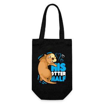 Otter Couple Pun Valentines Day - Gift Bag for Bottles - black - Front