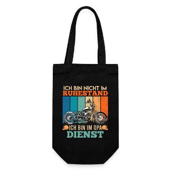 Opi BIN NICHT IM RUHESTAND BIN IM OPA DIENST - Geschenkbeutel für Flaschen - Schwarz - Vorne