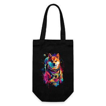 Shiba Inu - Geschenkbeutel für Flaschen - Schwarz - Vorne