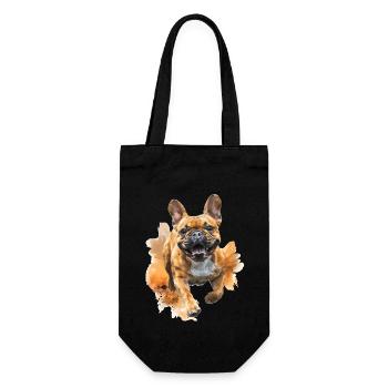 Bulldogge - Geschenkbeutel für Flaschen - Schwarz - Vorne