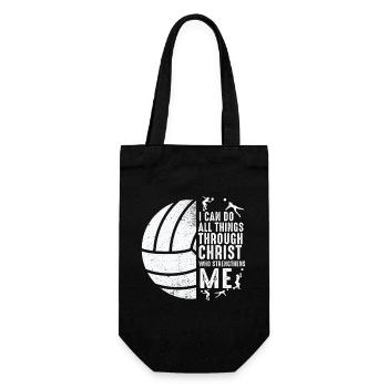 I Can Do All Things Through Volleyball - Gift Bag for Bottles - black - Front