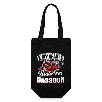 My Heart Beats For Bassoon - Gift Bag for Bottles - black - Front