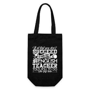 Try Doing What Your English Teacher Told You To Do - Gift Bag for Bottles - black - Front