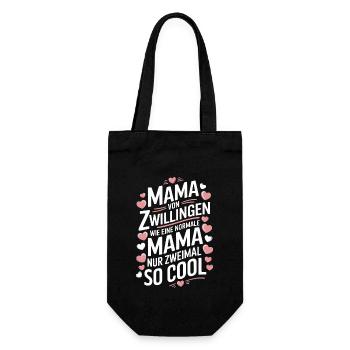 Zwillingsmama Zwillings Mutter Mama von Zwillingen - Geschenkbeutel für Flaschen - Schwarz - Vorne