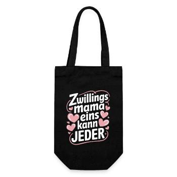 Mama von Zwillingen - Geschenkbeutel für Flaschen - Schwarz - Vorne