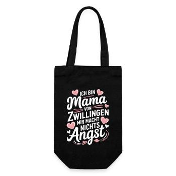 Zwillingsmama Zwillings Mutter Mama von Zwillingen - Geschenkbeutel für Flaschen - Schwarz - Vorne
