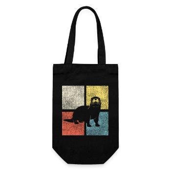 Otter Retro Vintage - Geschenkbeutel für Flaschen - Schwarz - Vorne