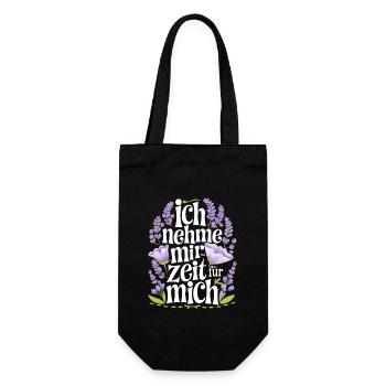 Ich nehme mir Zeit für mich für einen Optimisten - Geschenkbeutel für Flaschen - Schwarz - Vorne