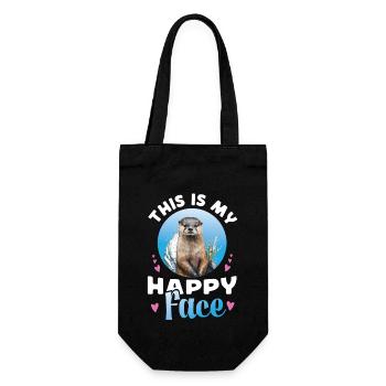 Otter This Is My Happy Face - Gift Bag for Bottles - black - Front