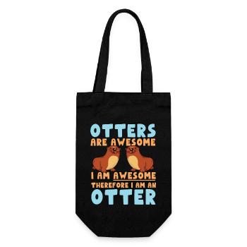 Otter Otters Are Awesome I Am - Gift Bag for Bottles - black - Front