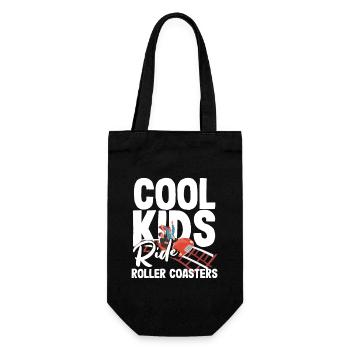 Coole Kids Fahren Achterbahnen - Geschenkbeutel für Flaschen - Schwarz - Vorne