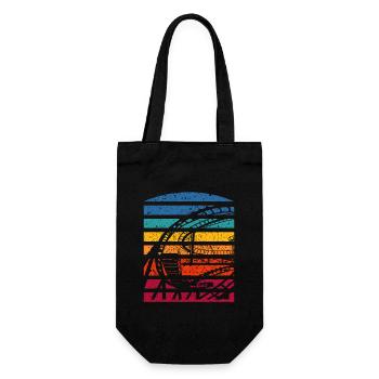Retro Roller Coaster Silhouette Adventure - Gift Bag for Bottles - black - Front