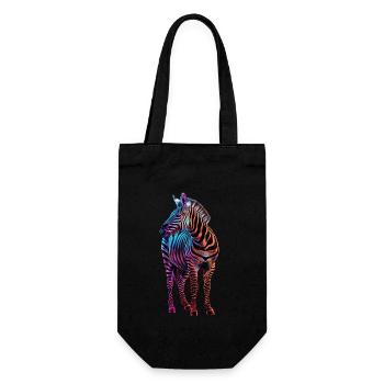Zebra - Geschenkbeutel für Flaschen - Schwarz - Vorne