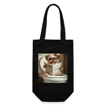 Shih Tzu - Geschenkbeutel für Flaschen - Schwarz - Vorne