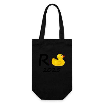 Duck Pension 2025 Pension Retirement Grandpa Grandma Pensioner - Gift Bag for Bottles - black - Front