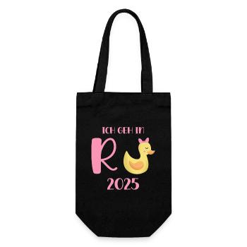 Duck Pension 2025 Pension Retirement Grandpa Grandma Pensioner - Gift Bag for Bottles - black - Front
