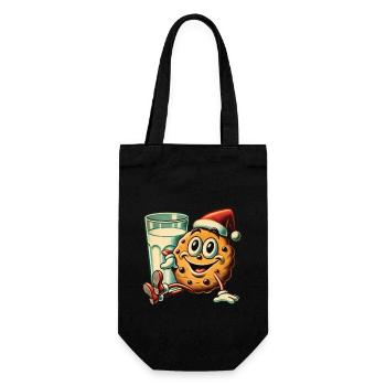 Christmas Retro Vintage Biscuit Style - Gift Bag for Bottles - black - Front