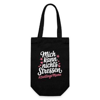 Zwillingsmama Mama von Zwillingen Zwillings Mutter - Geschenkbeutel für Flaschen - Schwarz - Vorne