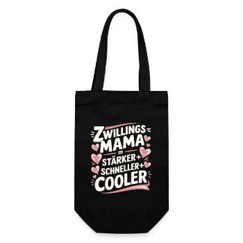 Zwillings Mutter Zwillingsmama Zwillinge Mama - Geschenkbeutel für Flaschen - Schwarz - Vorne