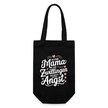 Zwillingsmama Zwillings Mutter Mama von Zwillingen - Geschenkbeutel für Flaschen - Schwarz - Vorne