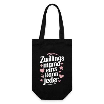 Mama von Zwillingen - Geschenkbeutel für Flaschen - Schwarz - Vorne
