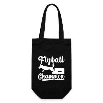 Flyball Hundesport - Geschenkbeutel für Flaschen - Schwarz - Vorne