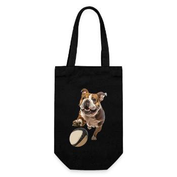 Bulldogge - Geschenkbeutel für Flaschen - Schwarz - Vorne